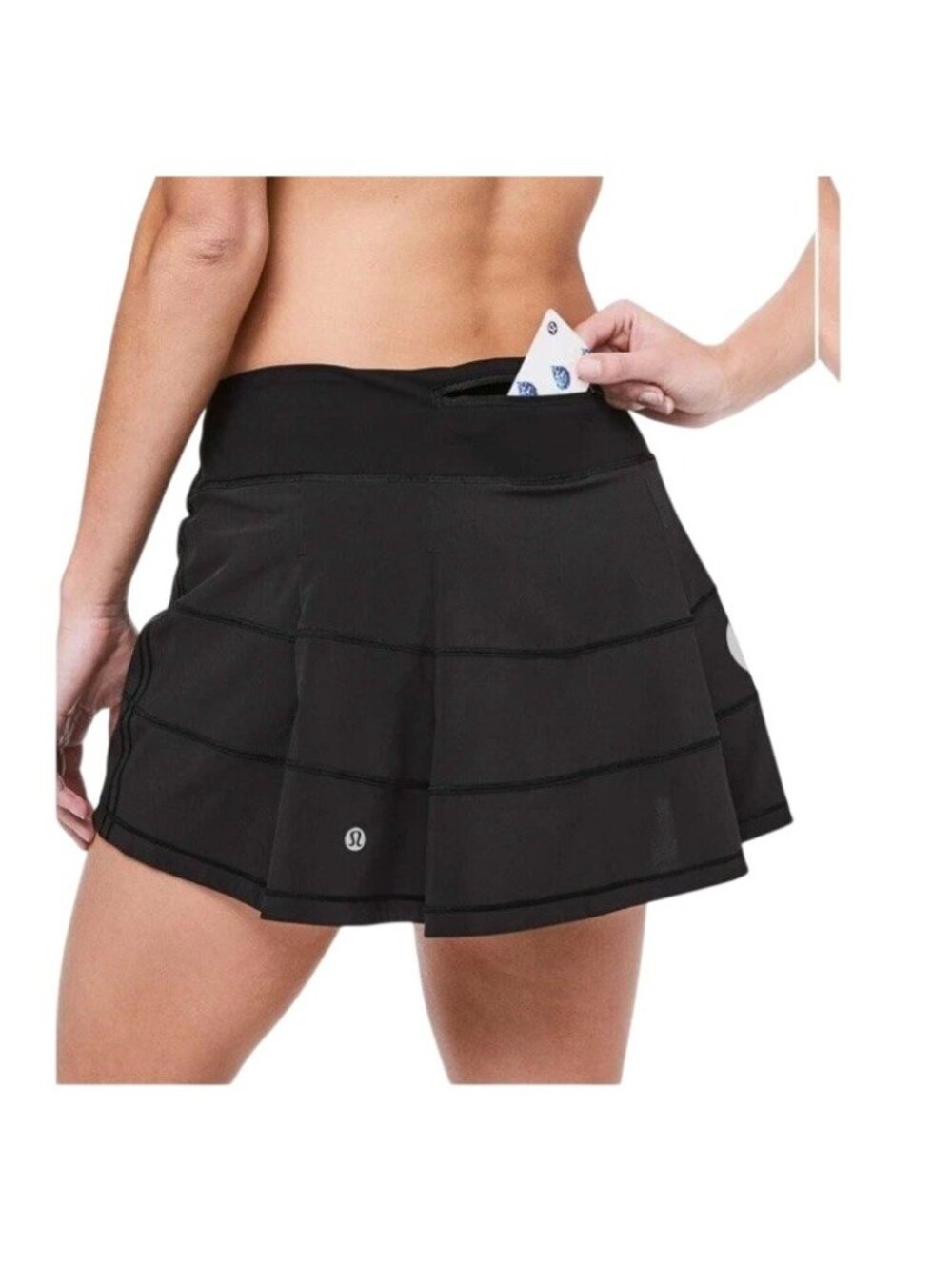 Lululemon Black Second Release Pace Rival Skirt 4-way Stretch 13” Skort Size 12